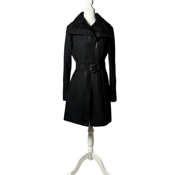 Guess Womens M Wool Blend Faux Lined Mid Length Classic Coat timeless - Picture 1 of 16